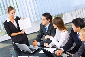 Business people at business meeting, seminar or conference